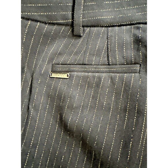 Tommy Hilfiger Women's Metallic Pinstriped Pants Bootcut  Leg Midnight Blue 2 - Picture 10 of 12
